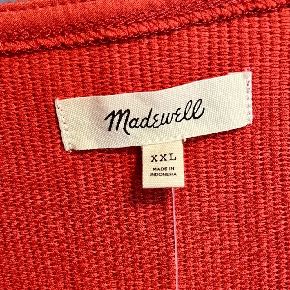 Madewell Rust Button-Front Ribbed Midi Dress - Picture 4 of 6